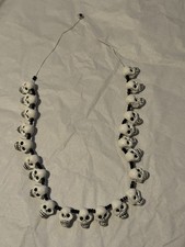 Collar Calavera Calavera Calavera Calavera Blanco Mexicano Hecho a Mano/Pintado a Mano Día de los Muertos