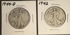 1944-D 1942 Walking Liberty Half Dollars (Two)