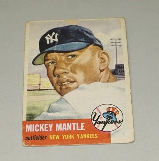 1953 TOPPS BASEBALL #82 MICKEY MANTLE NEW YORK YANKEES MCCANNENTERPRISES