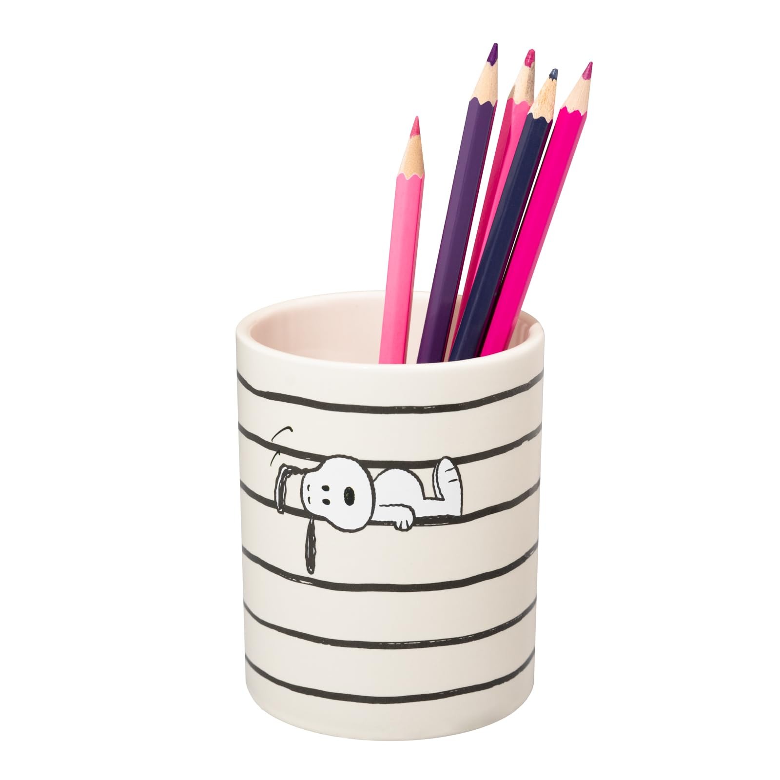 Pot à crayons Snoopy en céramique blanche pour bureau original