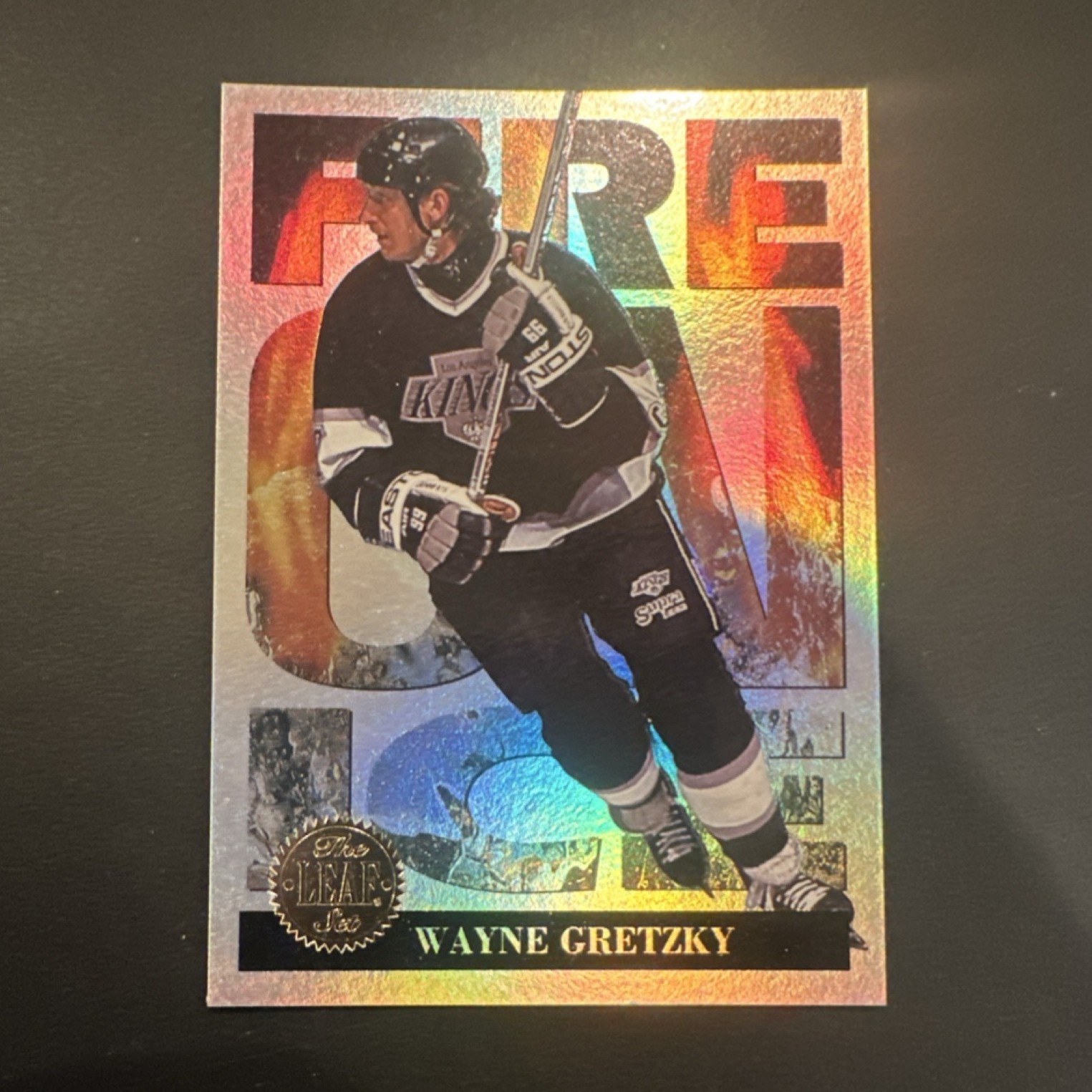 Leaf Fire on Ice Wayne Gretzky #4 Los Angeles Kings Ice Hockey 1994-95