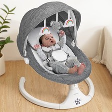 Electric Baby Swing Bluetooth 5 Speeds 3 Recline Positions 8/15/30 Min Timer