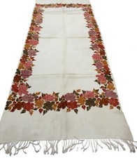 Kashmir Embroidered Floral 100 Pure Wool 28"X80" Traditional Ari Embroidery