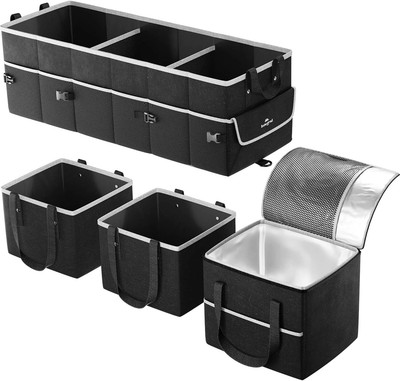 Integral Premium Trunk Organizer with Reusable Shopping Bags and Cooler   Coll