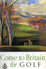 COME TO BRITAIN FOR GOLF SPORT TRAVEL UK VINTAGE POSTER REPRODUCTION
