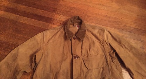 Vintage 1930's Duxbak Field Jacket Men's 1/2 Moon Canvas Duck Hunting Coat 40 - Picture 7 of 11