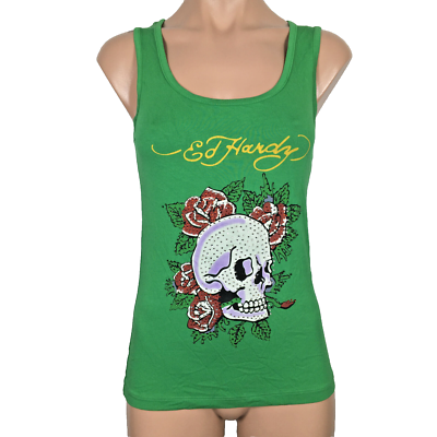 ED HARDY｜ニットタンクトップ　キャミソール　ギャル　スカル　Y2K ED HARDY｜ニットタンクトップ キャミソール ギャル スカル Y2K