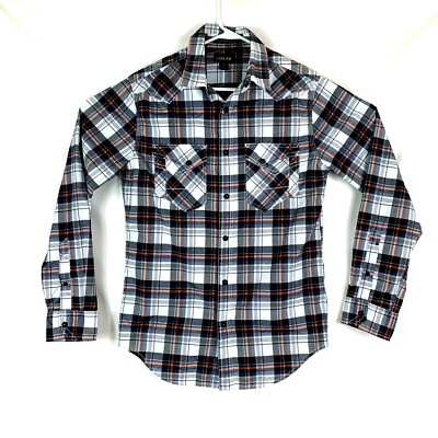 Helix Athletic Fit Snap Button Long Sleeve Multicolor Plaid Shirt