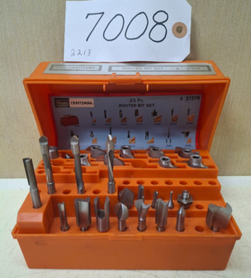 Craftsman Router Bit Kit #21219 U.S.A. 25 pc in case Router Woodworking ...