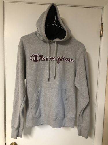 Vtg Champion Raised Embroidered Letters Gray Hood… - image 1