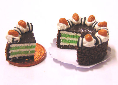 Tumdee Miniatur Kuchen & Torte Küche Sliced Lime Layer Cake 1:12 2,5cm