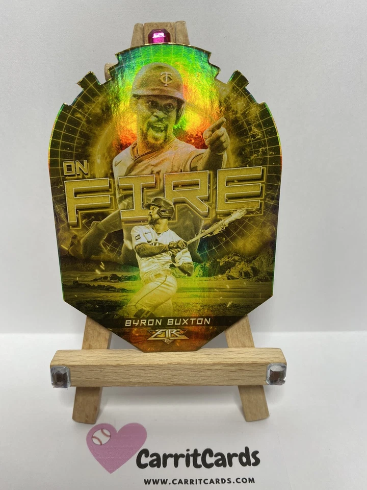 BYRON BUXTON 2022 Topps Fire En Fuego On Fire Die-Cut GOLD MINTED #EF-27 - Image 2 of 4