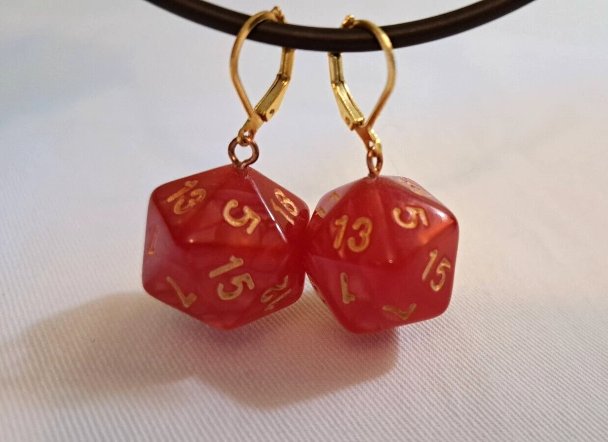 Red dice best sale earrings