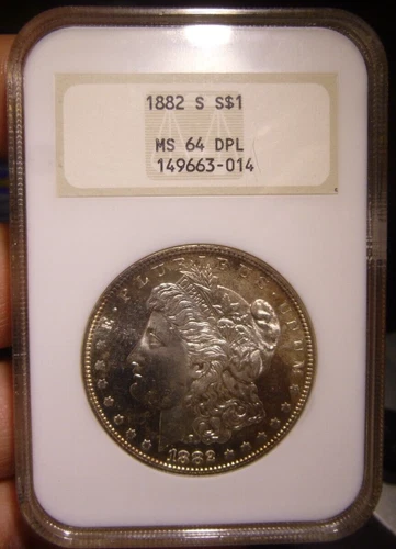 1882 S Morgan Silver Dollar NGC MS64DPL DMPL Deep Proof-like