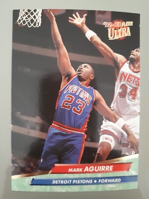 1992-93 Fleer Ultra Basketball Mark Aguirre #55 Detroit Pistons NBA Lesen!