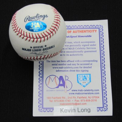 Balle Baseball Signée Kevin Long – Yankees 100e – Certifiée MAB – Originale
