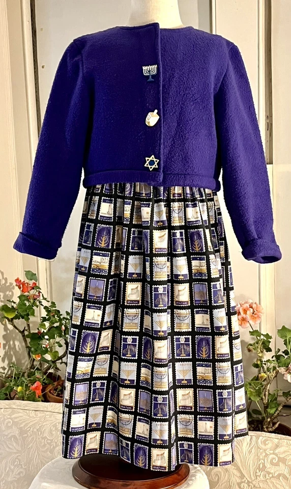 Vestido Hanukkah con chaqueta niñas talla 7 sopa de chocolate Foto 3 de 4