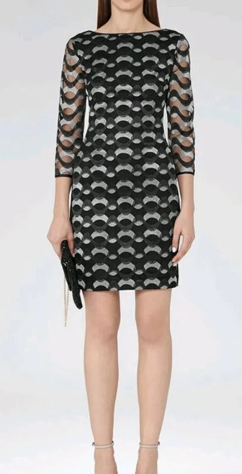 REISS Mirte Shift Dress Size 6 - Image 2 of 4