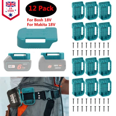ACELECTRONIC 12X Power Battery Mount Hanger Shelf Storage Stand Holder for Makita 18V & Screw