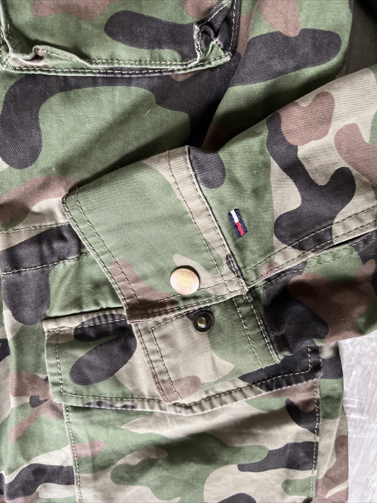 Tommy Hilfiger Denim Camo Military Zip & Button Up Jacket Size S Camouflage 🌸 image 6