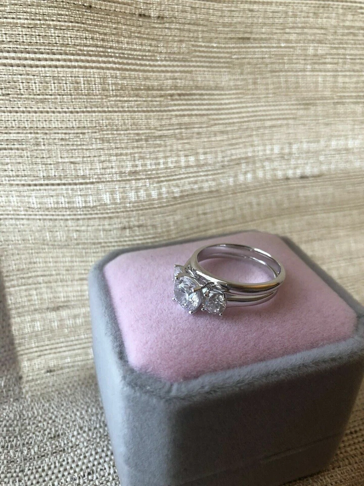 Помолвочное кольцо-солитер круглой огранки 2 карата белое золото 14 карат - Изображение 3 из 4