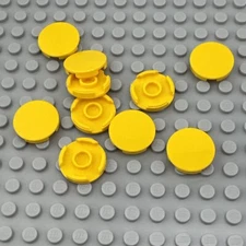 LEGO Tile Round - Yellow - 2 x 2 with Bottom Stud Holder - QTY x10