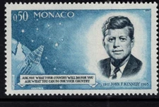 Monaco  Scott # 596 Mint Never Hinged 1964 Kennedy, Project Mercury, Space