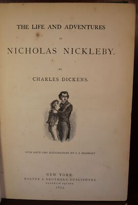 Charles Dickens / Nicholas Nickleby 1873 | eBay