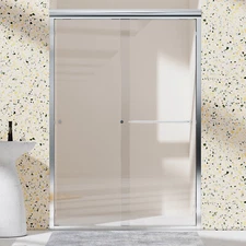 Double Bypass Sliding Shower Door 48" x 72" Semi-Frameless w Upgraded Buffer