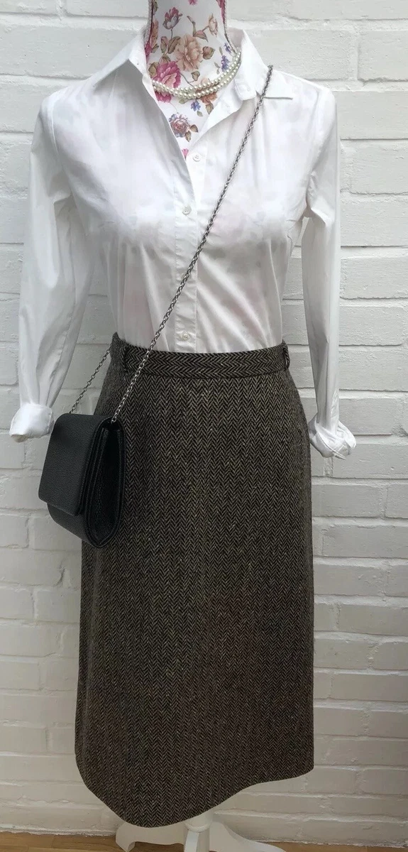 Brown tweed pencil skirt cheap