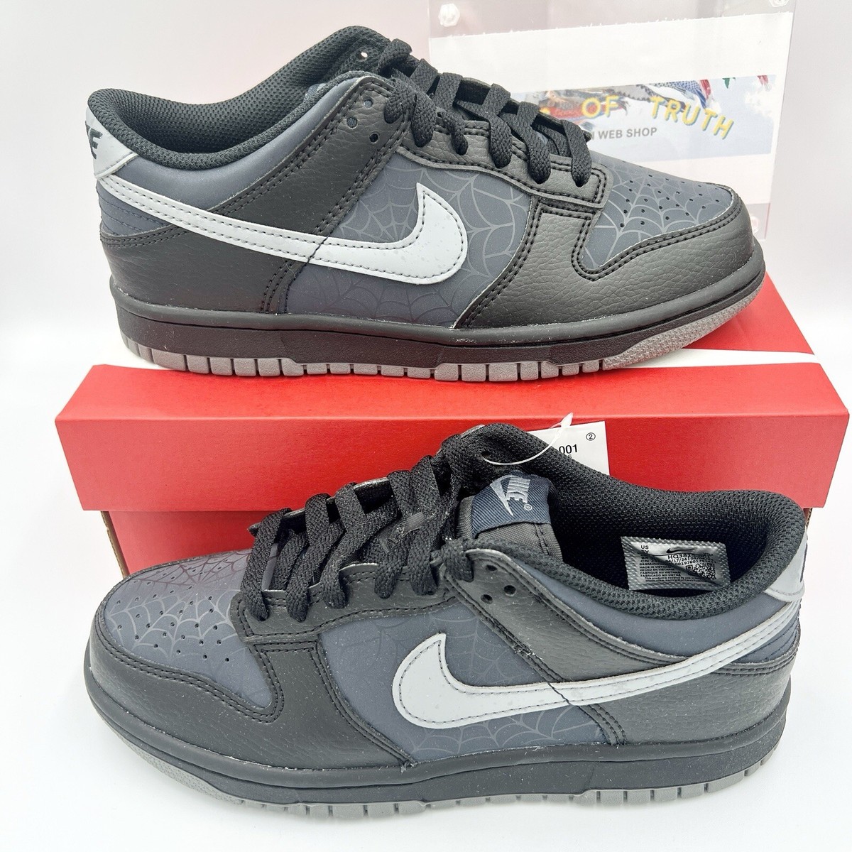 Nike GS Dunk Low Black Spider-Man HQ3815-001 Size 4Y - 7Y