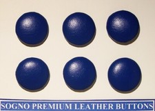MADE IN USA ADMIRAL BLUE genuine leather covered jacket buttons 6 PIECE SET