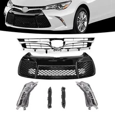 For 2015-2017 Camry SE Upper Chrome Lower Black Grille Fog Light Bumper Bracket