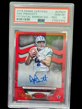 2016 Panini Certified Potential Mirror Signatures Dak Prescott #CPSDP Red PSA 10
