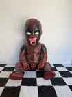 Deadpool Marvel Sitting Figurine w/ Pacifier Plastic Red/Black 12 in