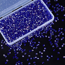 1100PCS 4mm Bicone Crystal Glass Beads for Jewelry Making, Sparkling Mini Beads