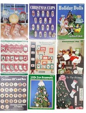 Vintage Assorted Christmas Craft Pattern Books Lot Of 9 Cross-Stitch Embroidery
