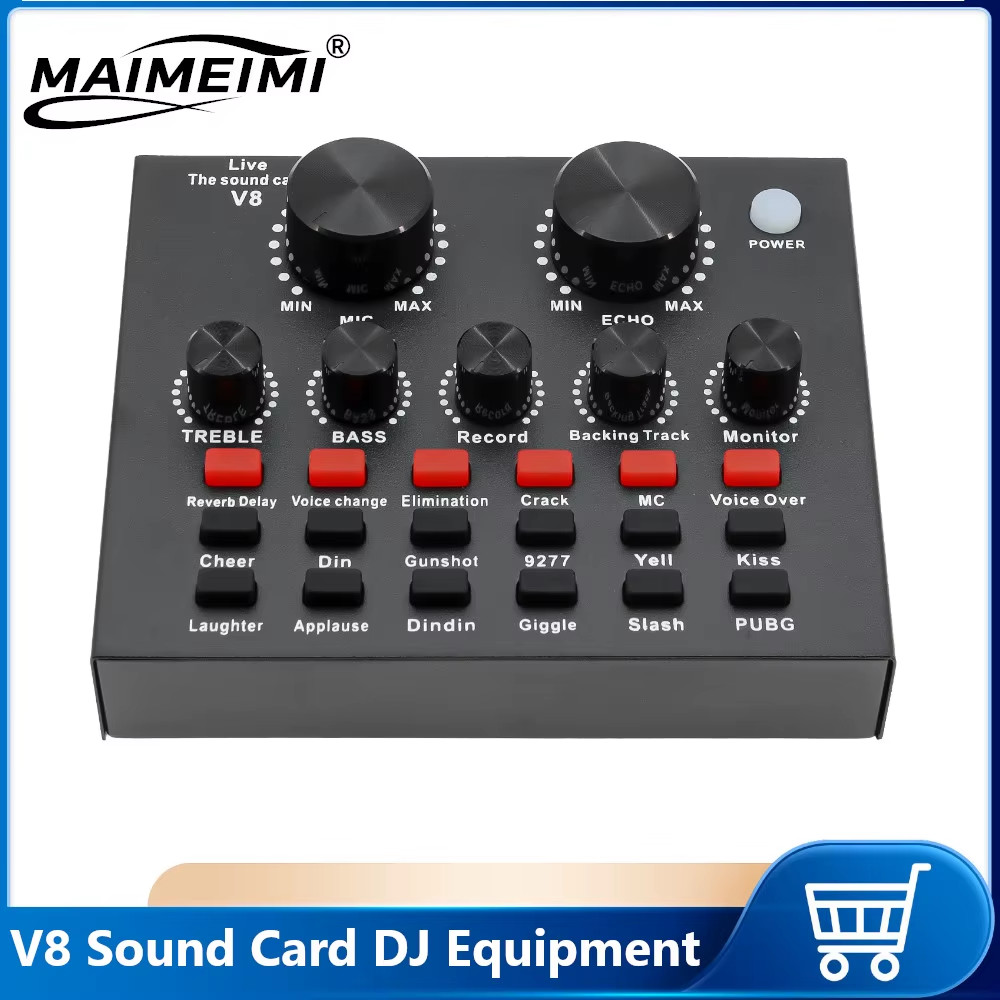 V8 sound card professional audio soundcard broadcast equipment webcast live broa