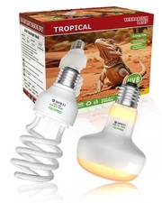 UVA UVB Light Bulbs for Reptiles E26 Combo Pack 110V - 100W Reptile Heat Lamp...