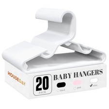 Plastic Baby Hangers for Closet 20 Pack, Durable Plastic Kids Hangers for Bab...