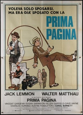 FRONT PAGE 1974 Original Italian Movie Poster Jack Lemmon Billy Wilder 55x78