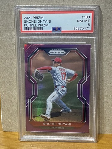 2021 Panini Purple Prizm Shohei Ohtani 183 PSA 8