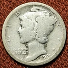 1921 Mercury Dime 10C Silver Coin AG/G Low Mintage Scarce Date Key Date