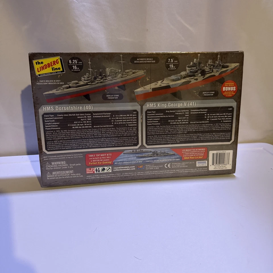 Ronda 2 The Lindberg Line Paquete de 2 HMS Dorsetshire 40 y HMS King George V 41, EE. UU. Foto 2 de 2