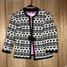 Trina Turk women  s retro Black and White Jacket size 6
