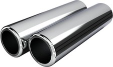 2pcs Chrome Exhaust Tips 2.5 Id 2.75 Od 9 Pencil Cut Turn Down Style 2pcs Chrome Exhaust Tips 2.5 Id 2.75 Od 9 Pencil Cut Turn Down Style