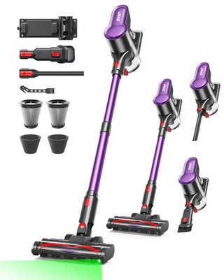 Cordless Vacuum Cleaner, 500W 45KPA 50Mins Stick Vacuum Cleaners for Home wit...