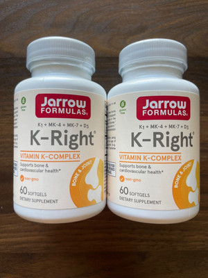 Jarrow K-Right, 60 Softgels Vit K Complex exp 2027 (2) free shipping