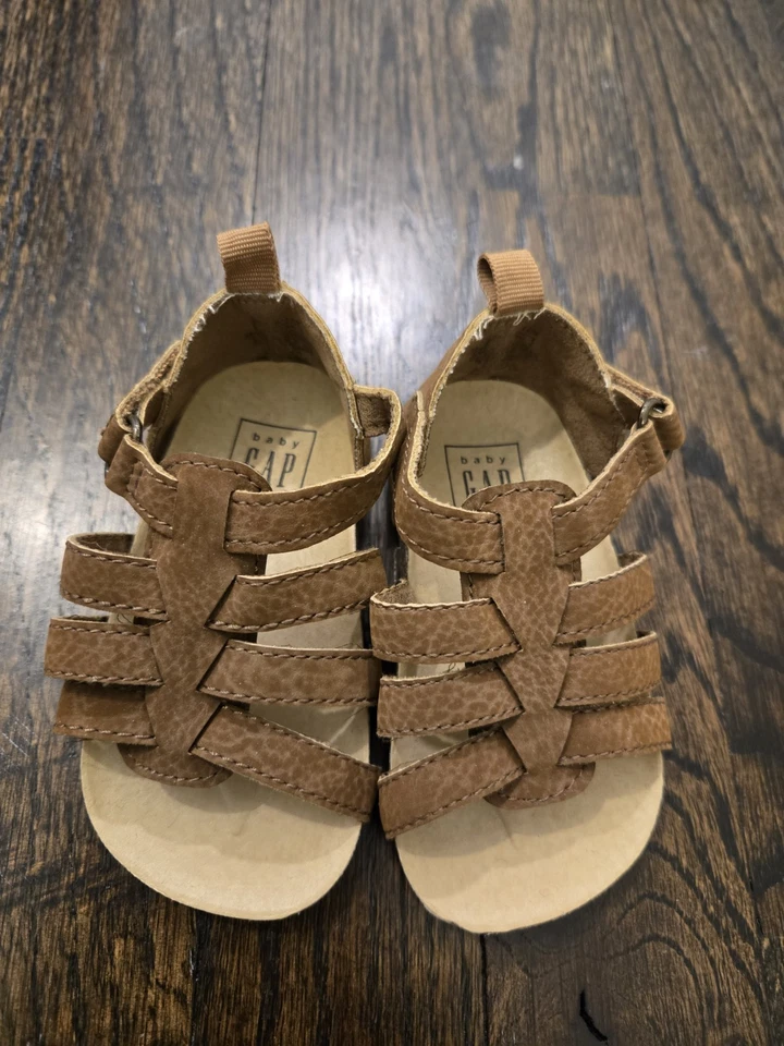 Baby Gap Unisex Sandals Boys Girls 6-12 Months Leather - Image 2 of 4