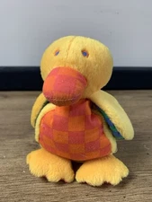 Gymboree Duck Plush Multicolor 6" Bird Chicken Beanbag